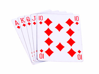 Rolal flush diamonds isolated