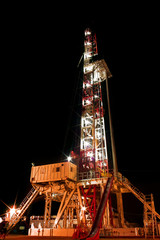 Drilling rig  at night