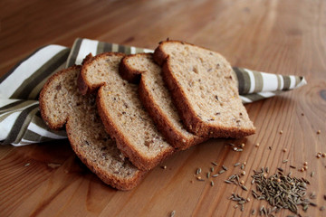 Multi Grain Bread on Wood