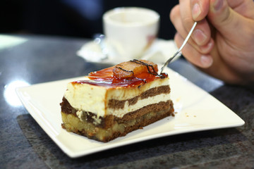 Piece of pear cake