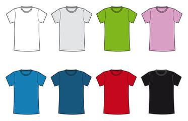 camiseta mujer manga corta recta colores