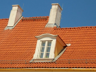 Tile roof , dormer and white dormer