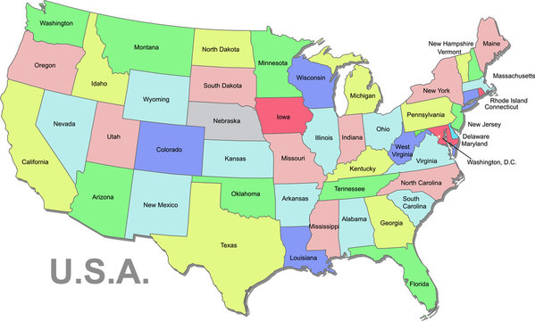 U.S.A. map