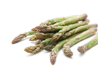 fresh asparagus spears isolated on white
