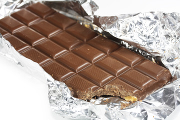 Tafel Schokolade angebissen