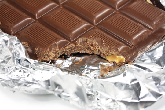 abgebissene Schokoladentafel