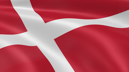 Fototapeta premium Danish flag in the wind
