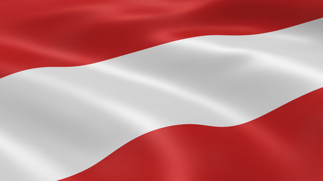Austrian flag in the wind