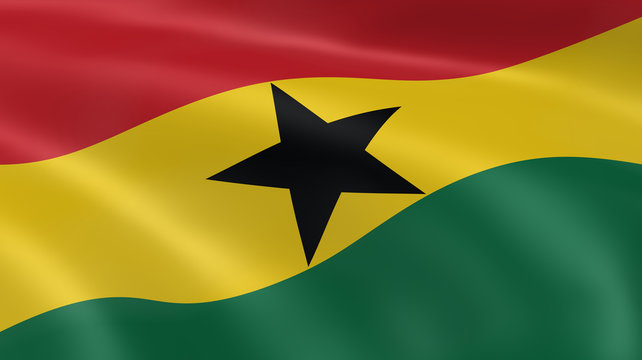 Ghanaian flag in the wind