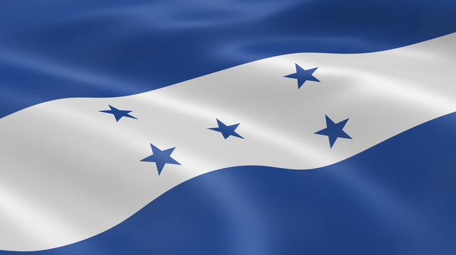 Honduran flag in the wind