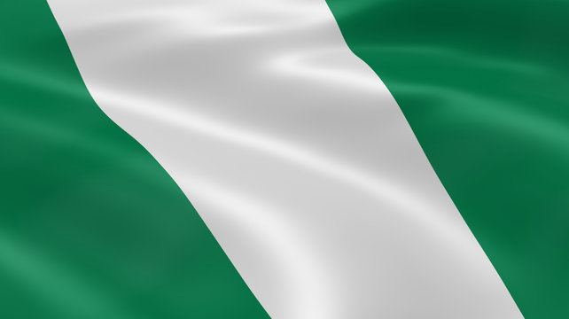 Nigerian flag in the wind