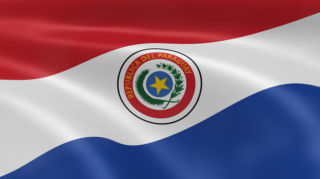 Paraguayan flag in the wind