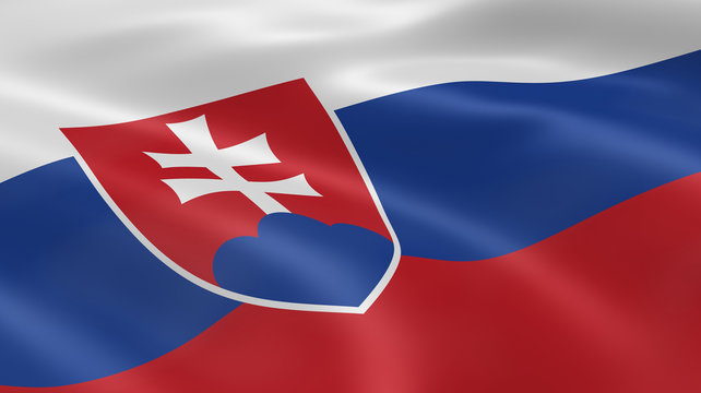 Slovak flag in the wind