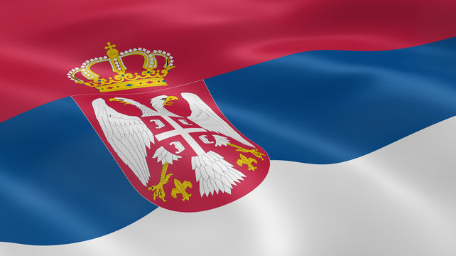 Serbian flag in the wind