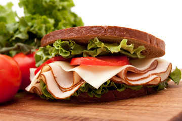 Turkey sandwich on rye bread - 22973703