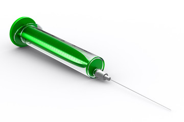 Syringe on white background. Isolated 3D image