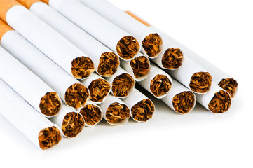Smoking cigarettes isolated on the white background