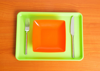 Set of utensils arranged on the table