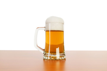 Beer glass isolated on the white background