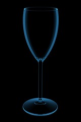 Wine Glass 3D X-Ray Blue Transparent
