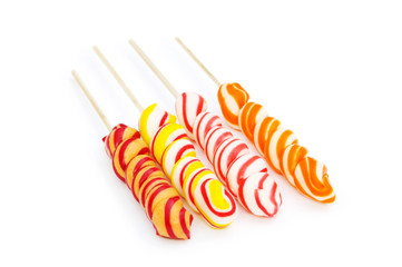 Colourful lollipop isolated on the white background