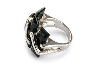 Jewellery ring isolated on the white background