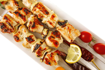 shish kebab with vegetables