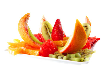 Fototapeta na wymiar served fruits salad