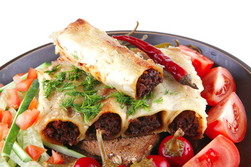 cannelloni with tomato cherry and hot peppers