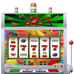 casino slot machine with colorful background vector illustration