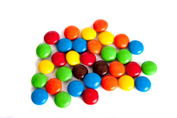 Round Colored Candy on White