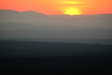 Sunset Over Mountains