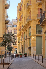 Naklejka premium Złote ulice śródmieścia Bejrutu (Liban) w HDR
