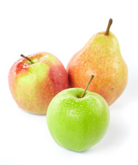 fresh fruits on the white