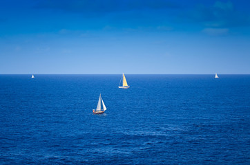 Fototapeta premium Sailboats on the Caribbean Sea