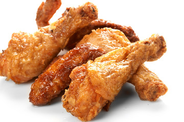 Chicken legs on the white