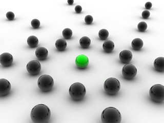 Different green ball