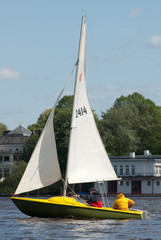 Sailing on lake Alster