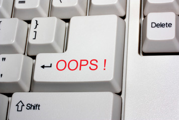 The keyboard. A key "oops"