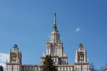 Fototapeta na wymiar building of state university is in Moscow, Russia