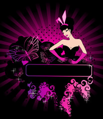 Beautiful pin-up girl in retro style