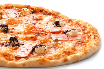 Pizza with grilled salmon