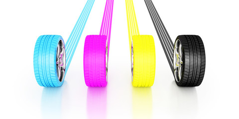CMYK Autoreifen 2