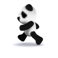 3d Panda teddy runs © Steve Young
