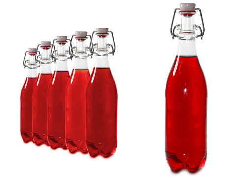 orangeade in  plastic bottle