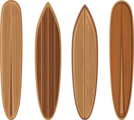 Wooden surfboards set. To see the other vector surfboard illustrations , please check Surfboards collection.