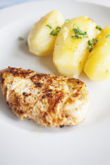Chicken steak with potatoes