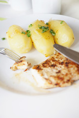 Chicken steak with potatoes