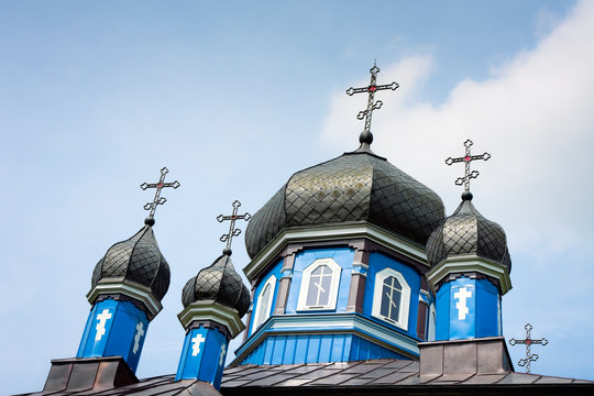 Orthodox church domes in Puchly / Poland