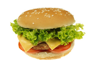 Hamburger isolated on white background